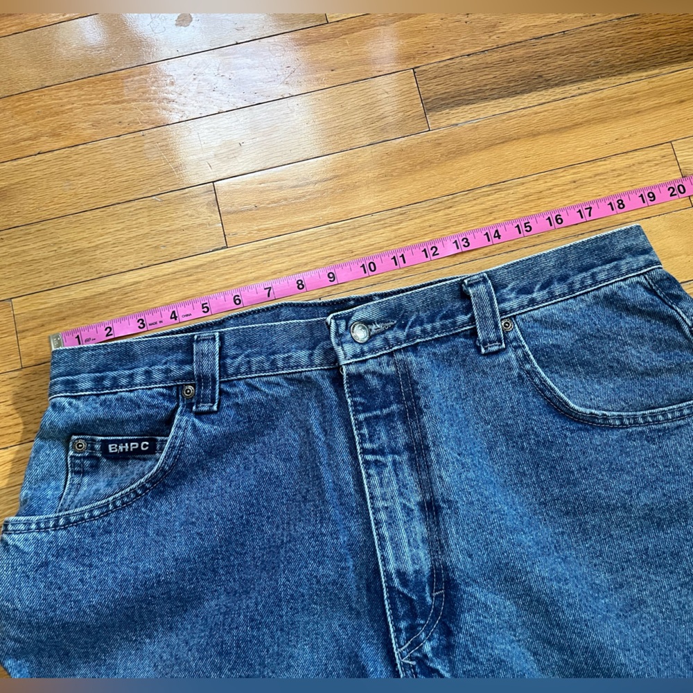 VTG Beverly Hills Polo Club Carpenter Jeans Blue Heavyweight Denim Workwear Y2K - Picture 7 of 13